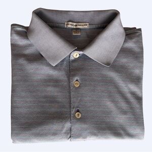 Peter Millar Lavender and Green Patterned Polo Shirt